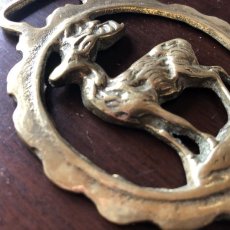 画像2: イギリス アンティーク真鍮 鹿 ホースブラス 馬具飾り  (2)