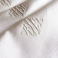 画像3: 〈イギリス〉5枚セットヴィンテージ KHJ 手刺繍 ナプキン ハンカチ ダマスク織 (3)