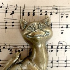 画像3: イギリス アンティーク真鍮 ブロス 猫ねこ (3)