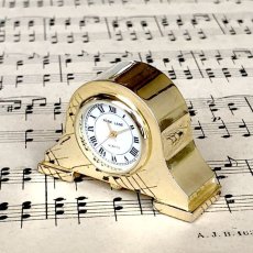 画像1: イギリス ヴィンテージ真鍮 ブロス 小さな置時計オーナメント (1)