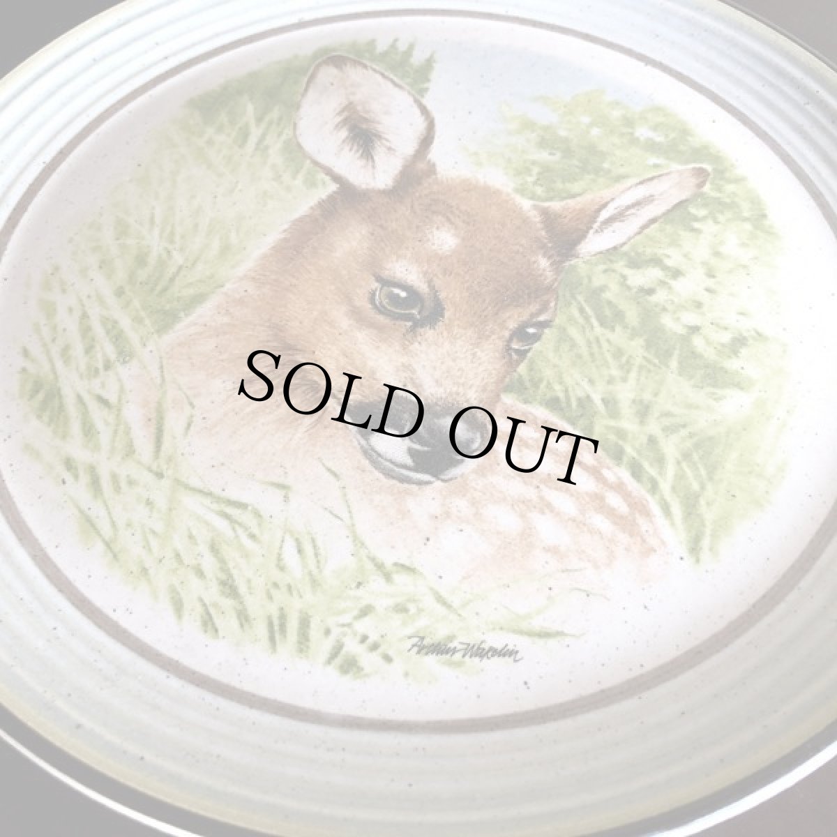 画像7: イギリス 1970-1980年代 パーベック陶器プレート 小鹿バンビ Purbeck Pottery Wild Animals 約直径22.0cm (7)