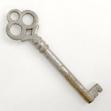 画像3: アメリカ アンティークキー バレル型 古い鍵 Barrel Skeleton Key 約7.8cm EY6358 (3)