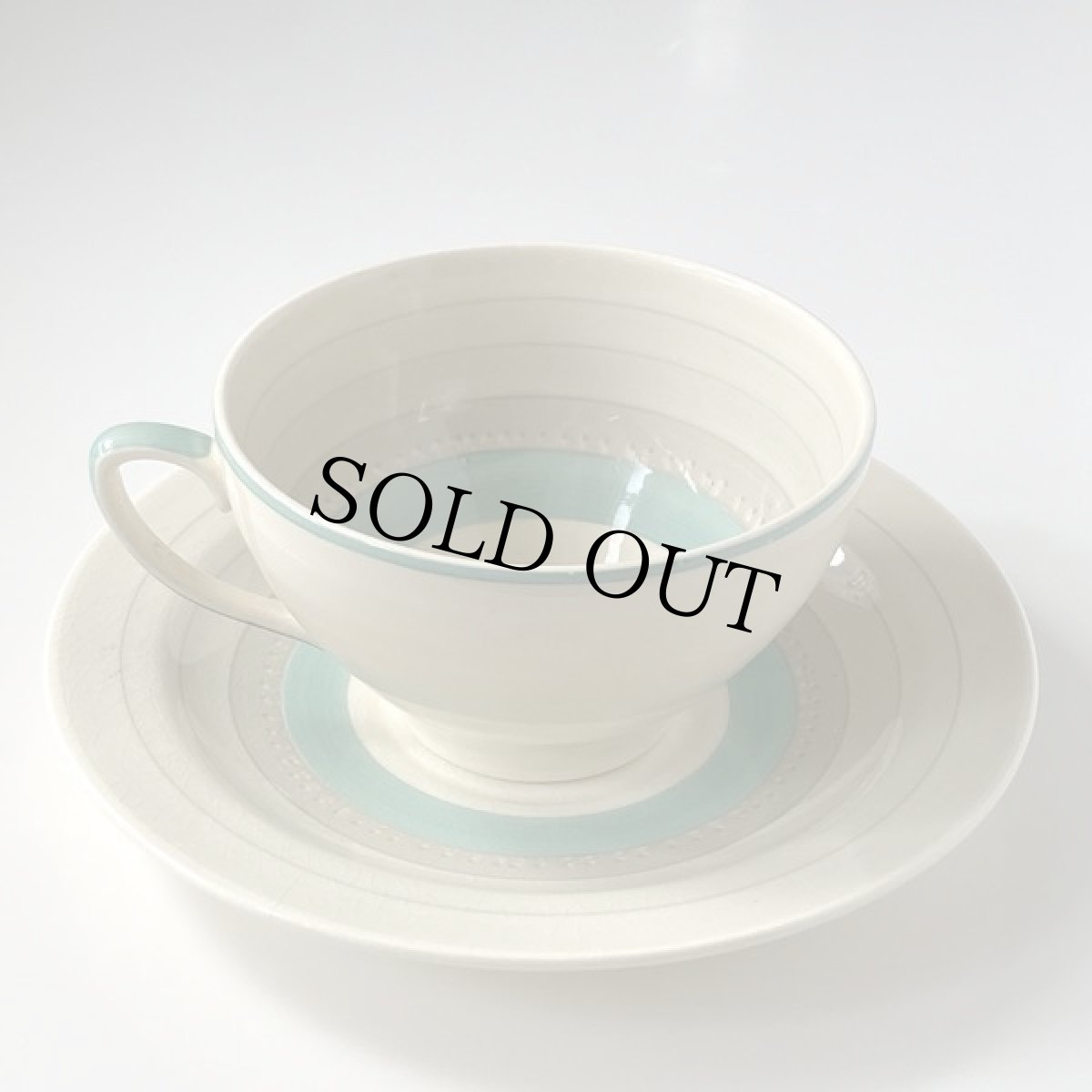 画像2: イギリス スージークーパー 1920-1939 (Art Deco)年代 ウエディングリング グリーン カップ＆ソーサー (2)