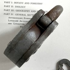 画像6: イギリス アンティークパドロック 古い南京錠 鍵付き 可愛いクマの形 HARRISON (8.6cmX5.4cm) (6)