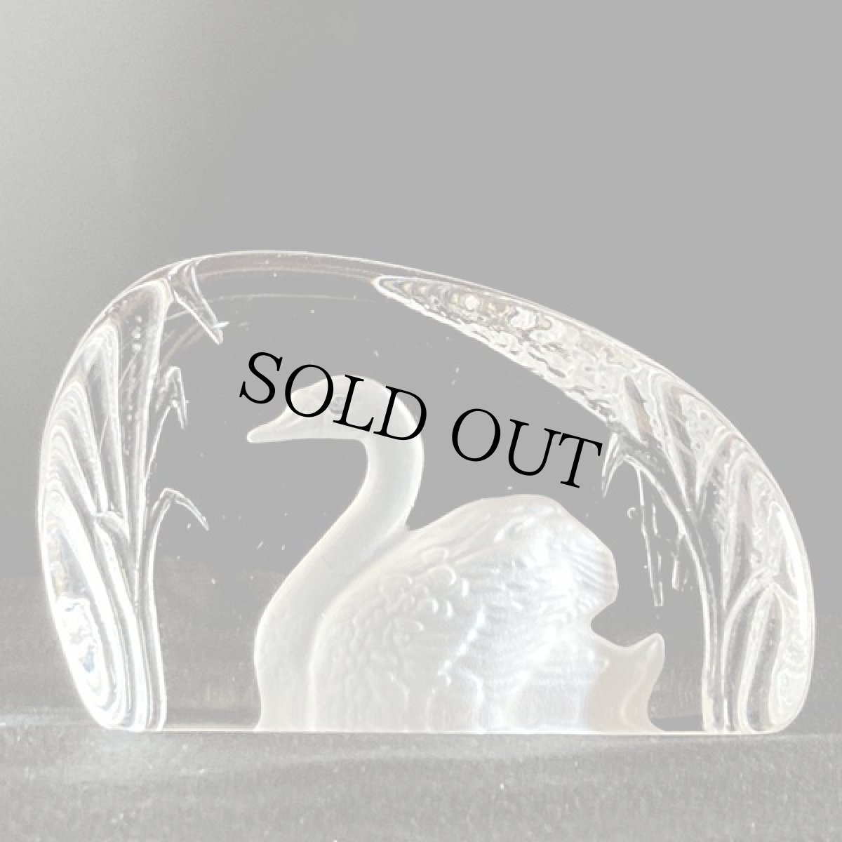 画像1: イギリス 1980-1990年代 ウェッジウッド クリスタル ペーパーウエイト 白鳥 WEDGWOOD CRYSTAL PAPERWEIGHT Swan (1)