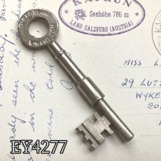画像14: (在庫1/5)イギリス アンティークドアキー GIBBONS W.HAMPTON製古い鍵 約8cm  (14)