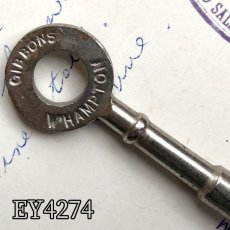 画像3: (在庫1/5)イギリス アンティークドアキー GIBBONS W.HAMPTON製古い鍵 約8cm  (3)