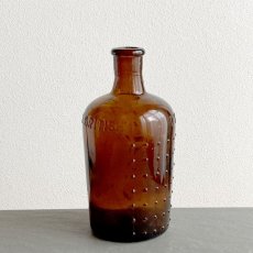 画像2: イギリス  アンティーク アンバーガラス ボトル LYSOL BOOTS ALL BRITISH(約16.8cm) (2)