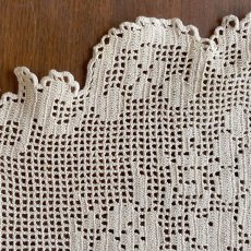 画像8: イギリス クロッシェレース エクリュー テーブルランナー (8)