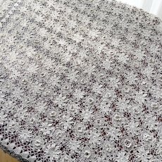 画像11: イギリス ヴィンテージ エクリュークロッシェレース テーブルクロス (約100cmX100cm) (11)