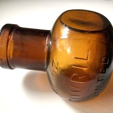 画像5: イギリス 大きなBOVRIL 人気のボブリル アンティークガラス ボトル 16oz   (5)