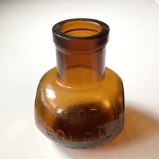 画像3: イギリス 大きなBOVRIL 人気のボブリル アンティークガラス ボトル 16oz   (3)