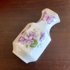 画像6: イギリス エインズレイ AYNSLEY WILD VIOLETS ワイルドバイオレット 六角形の小さな花瓶 フラワーベース (高さ約9.0cm) (6)
