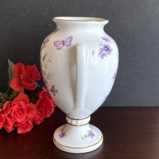 画像4: イギリス エインズレイ AYNSLEY WILD VIOLETS ワイルドバイオレット 大きな花瓶 (高さ約19.0cm) (4)