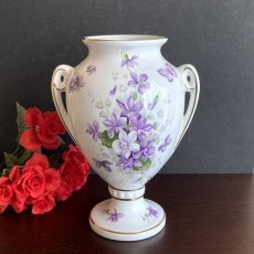 画像3: イギリス エインズレイ AYNSLEY WILD VIOLETS ワイルドバイオレット 大きな花瓶 (高さ約19.0cm) (3)
