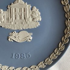 画像4: 1985年 イギリス ウェッジウッド ジャスパーブルー クリスマス イヤー プレート Wedgwood Plate 飾り皿 (4)