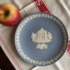 画像9: 1985年 イギリス ウェッジウッド ジャスパーブルー クリスマス イヤー プレート Wedgwood Plate 飾り皿 (9)