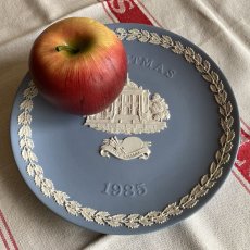 画像10: 1985年 イギリス ウェッジウッド ジャスパーブルー クリスマス イヤー プレート Wedgwood Plate 飾り皿 (10)