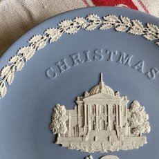 画像3: 1985年 イギリス ウェッジウッド ジャスパーブルー クリスマス イヤー プレート Wedgwood Plate 飾り皿 (3)