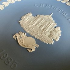 画像6: 1985年 イギリス ウェッジウッド ジャスパーブルー クリスマス イヤー プレート Wedgwood Plate 飾り皿 (6)