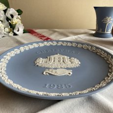 画像11: 1985年 イギリス ウェッジウッド ジャスパーブルー クリスマス イヤー プレート Wedgwood Plate 飾り皿 (11)