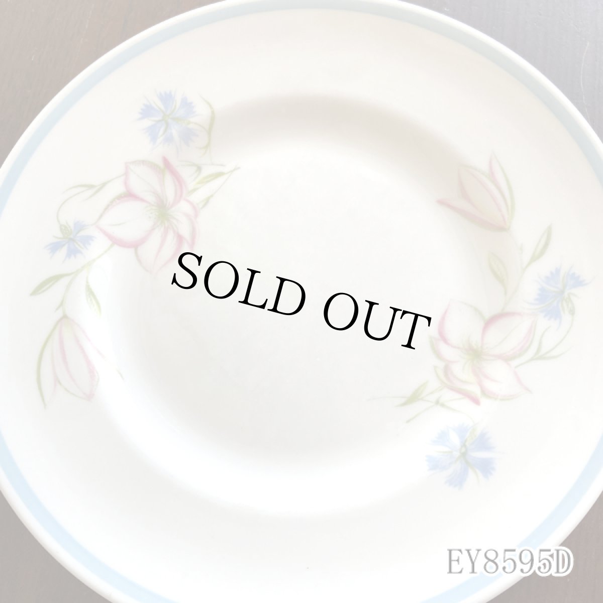 画像34: (在庫0/5) イギリス スージークーパー 1950年-1960年頃 ピンク・ブルー フラワープレート 約16.8cm 英国アンティーク食器皿 (34)