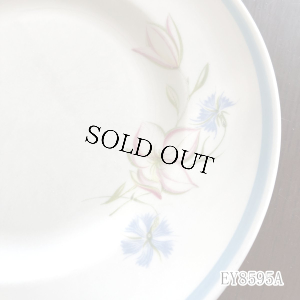 画像14: (在庫0/5) イギリス スージークーパー 1950年-1960年頃 ピンク・ブルー フラワープレート 約16.8cm 英国アンティーク食器皿 (14)