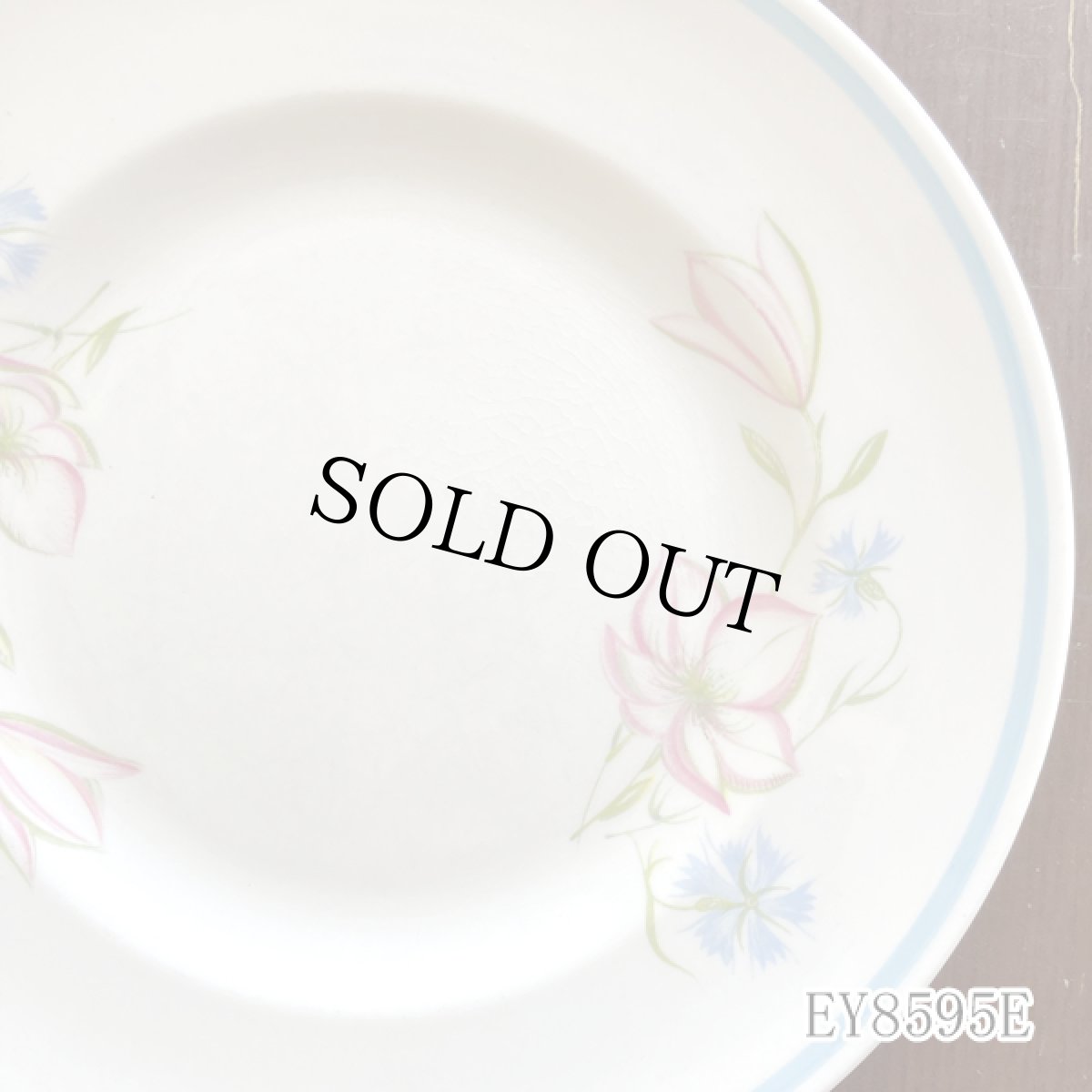 画像41: (在庫0/5) イギリス スージークーパー 1950年-1960年頃 ピンク・ブルー フラワープレート 約16.8cm 英国アンティーク食器皿 (41)