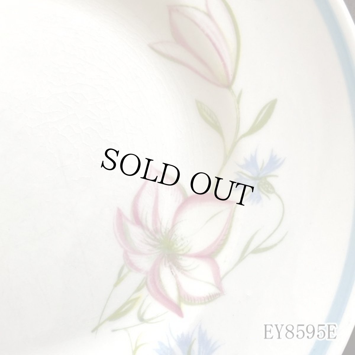 画像44: (在庫0/5) イギリス スージークーパー 1950年-1960年頃 ピンク・ブルー フラワープレート 約16.8cm 英国アンティーク食器皿 (44)