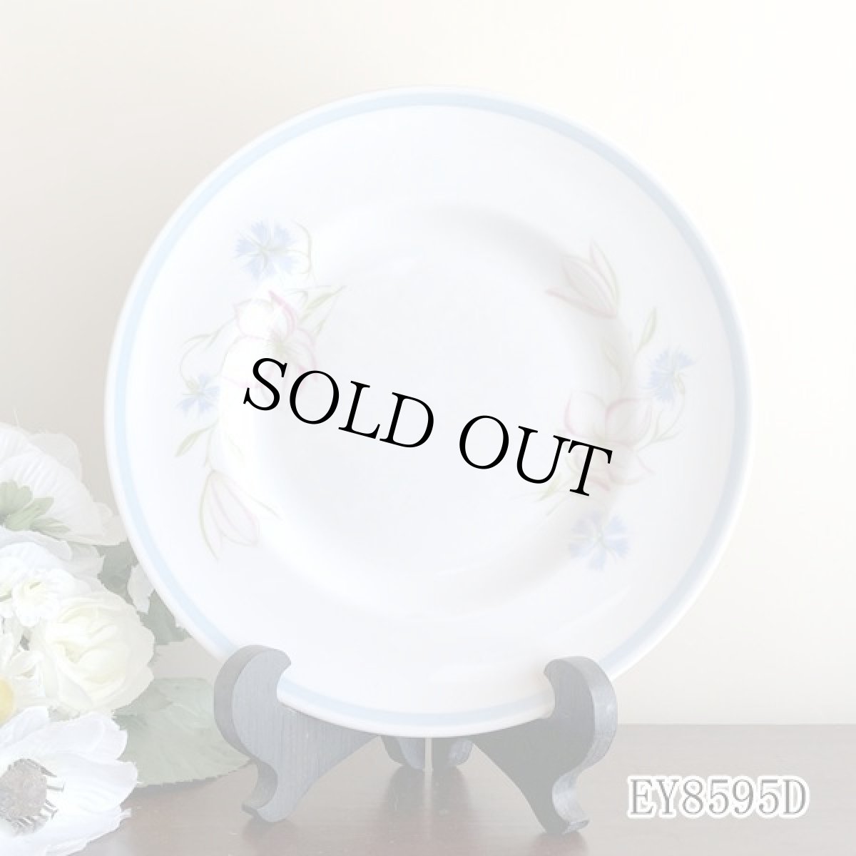 画像6: (在庫0/5) イギリス スージークーパー 1950年-1960年頃 ピンク・ブルー フラワープレート 約16.8cm 英国アンティーク食器皿 (6)