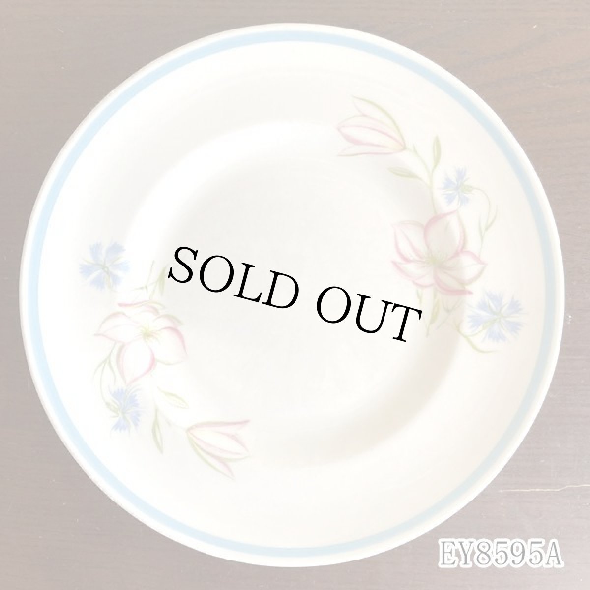 画像9: (在庫0/5) イギリス スージークーパー 1950年-1960年頃 ピンク・ブルー フラワープレート 約16.8cm 英国アンティーク食器皿 (9)