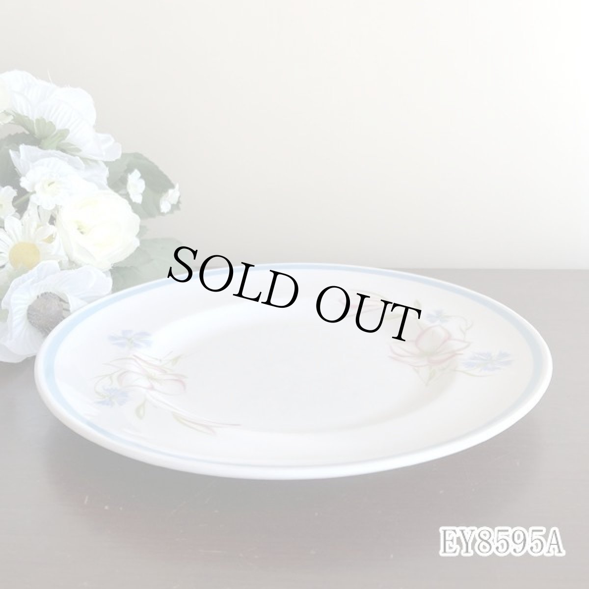 画像8: (在庫0/5) イギリス スージークーパー 1950年-1960年頃 ピンク・ブルー フラワープレート 約16.8cm 英国アンティーク食器皿 (8)