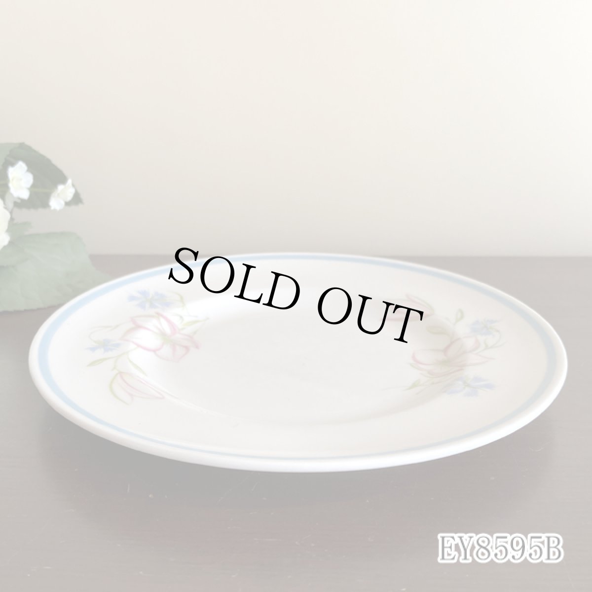 画像16: (在庫0/5) イギリス スージークーパー 1950年-1960年頃 ピンク・ブルー フラワープレート 約16.8cm 英国アンティーク食器皿 (16)