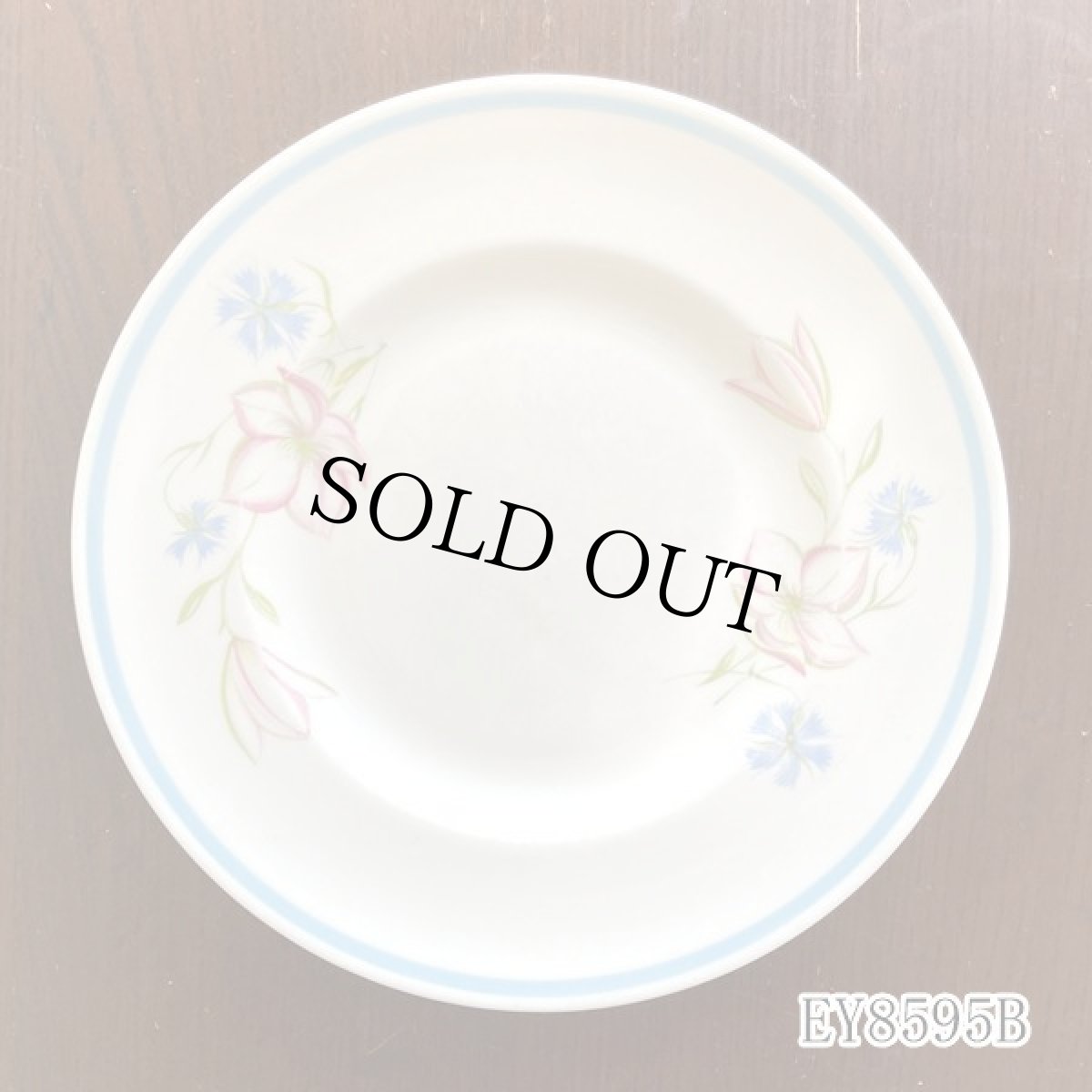 画像17: (在庫0/5) イギリス スージークーパー 1950年-1960年頃 ピンク・ブルー フラワープレート 約16.8cm 英国アンティーク食器皿 (17)