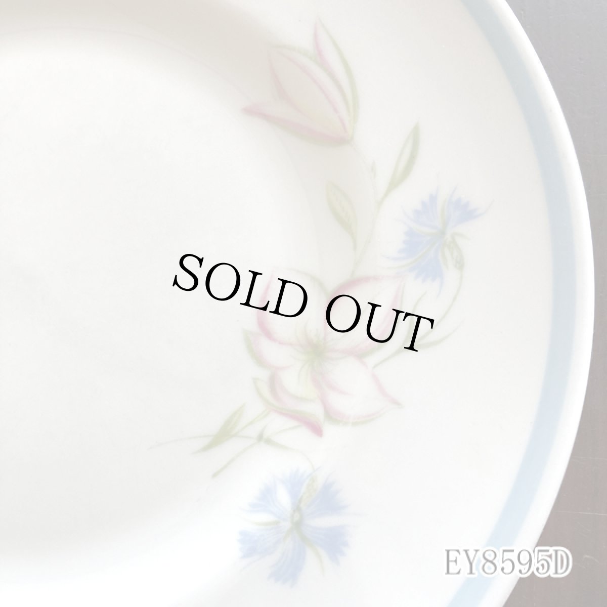 画像36: (在庫0/5) イギリス スージークーパー 1950年-1960年頃 ピンク・ブルー フラワープレート 約16.8cm 英国アンティーク食器皿 (36)