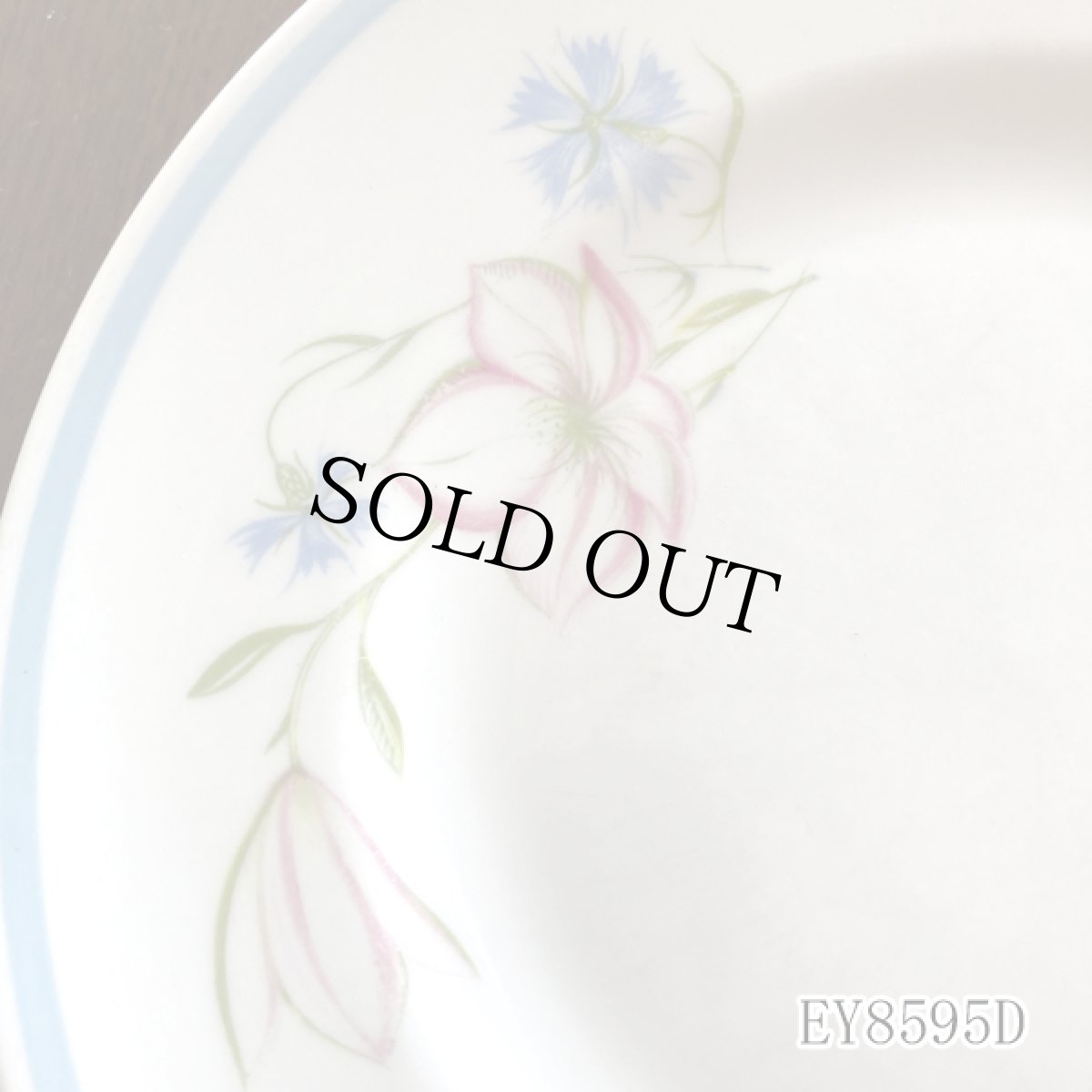 画像35: (在庫0/5) イギリス スージークーパー 1950年-1960年頃 ピンク・ブルー フラワープレート 約16.8cm 英国アンティーク食器皿 (35)