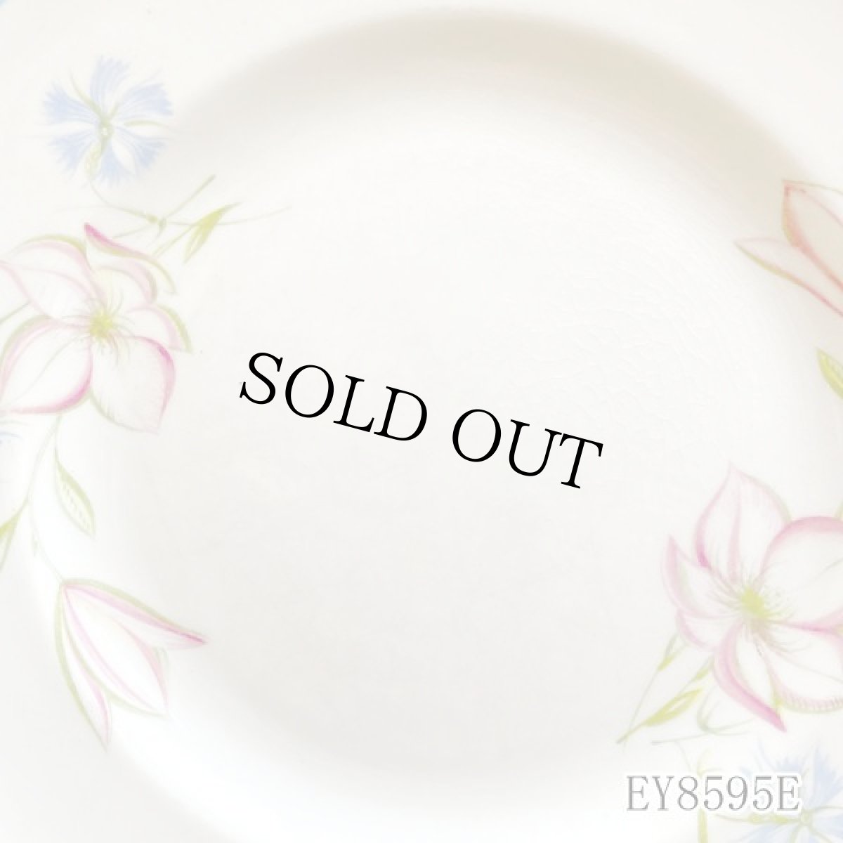 画像40: (在庫0/5) イギリス スージークーパー 1950年-1960年頃 ピンク・ブルー フラワープレート 約16.8cm 英国アンティーク食器皿 (40)