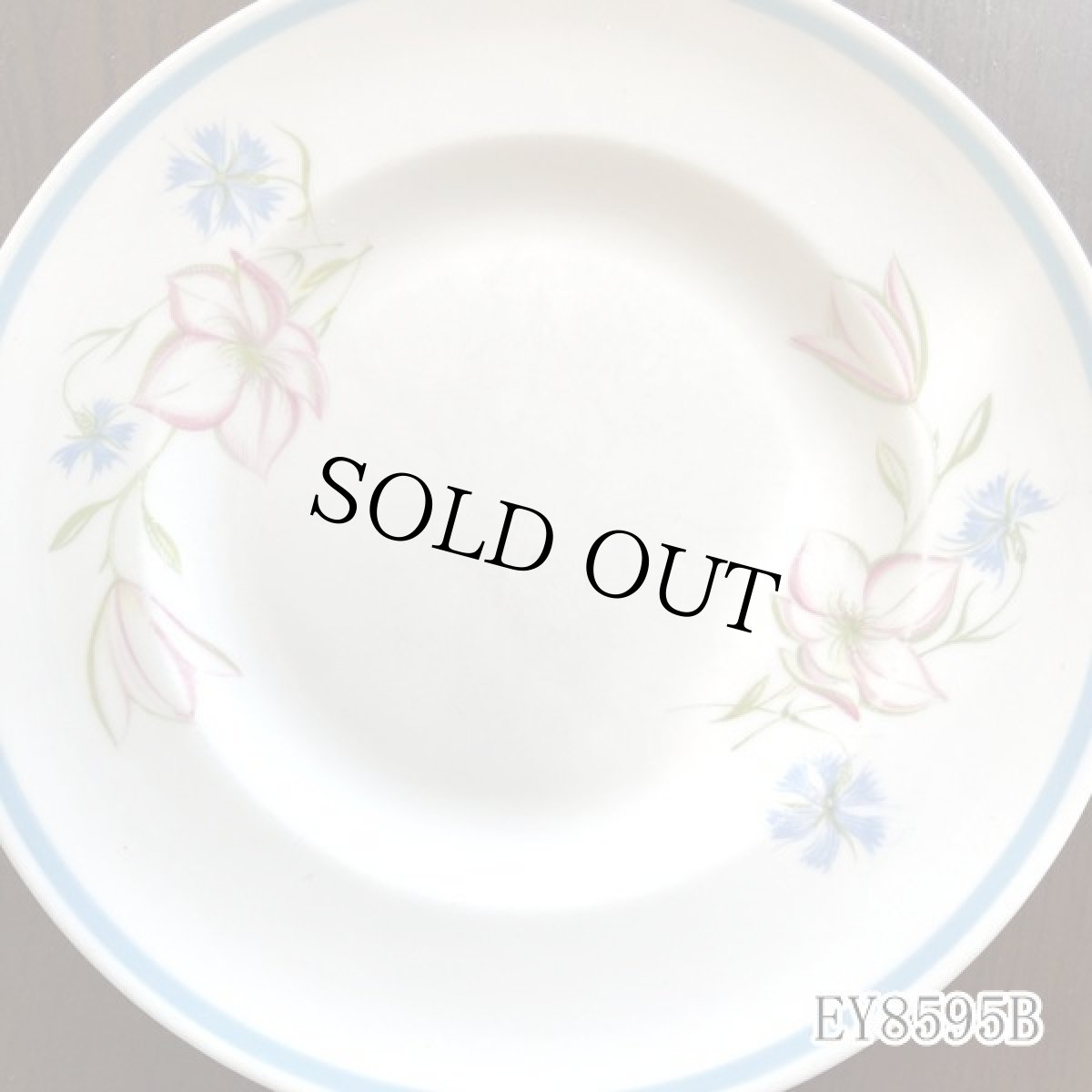 画像20: (在庫0/5) イギリス スージークーパー 1950年-1960年頃 ピンク・ブルー フラワープレート 約16.8cm 英国アンティーク食器皿 (20)