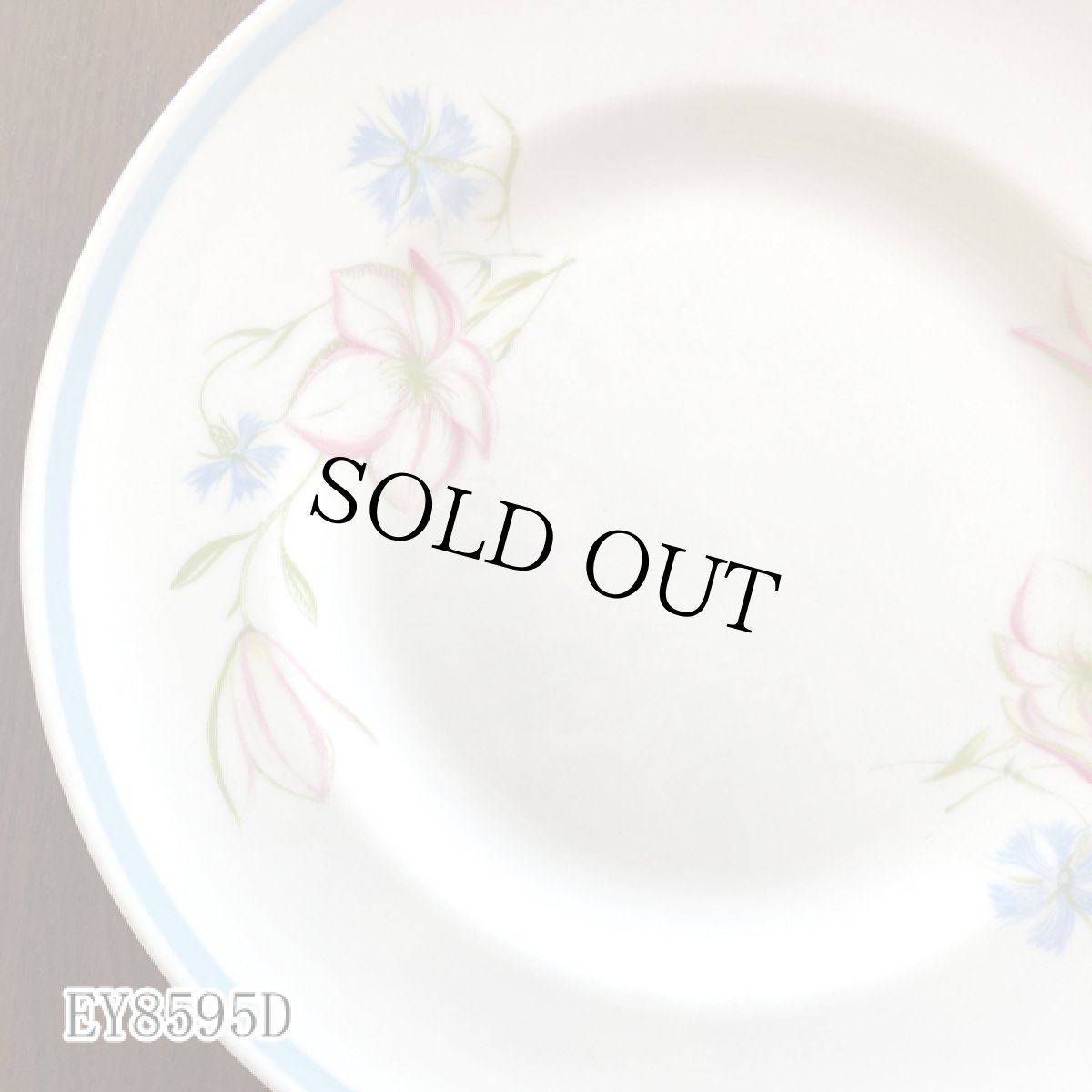 画像32: (在庫0/5) イギリス スージークーパー 1950年-1960年頃 ピンク・ブルー フラワープレート 約16.8cm 英国アンティーク食器皿 (32)