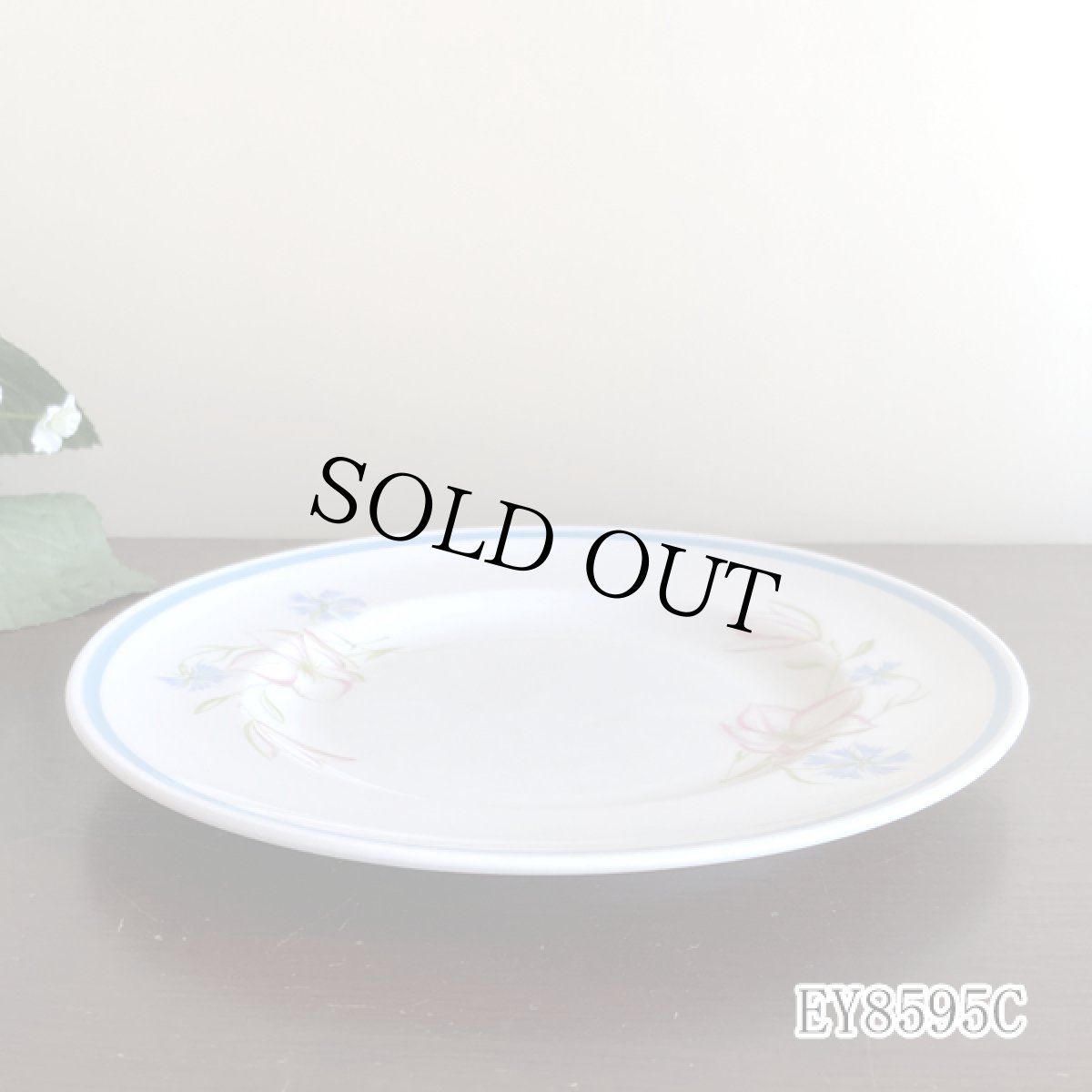 画像22: (在庫0/5) イギリス スージークーパー 1950年-1960年頃 ピンク・ブルー フラワープレート 約16.8cm 英国アンティーク食器皿 (22)