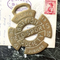 画像1: イギリス アンティーク真鍮 BRITISH SOCIETY ホースブラス 馬具飾り ラッキーアイテム EY8714 (1)