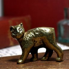 画像15: イギリス 幸運や繁栄をもたらしてくれる猫の真鍮製 アンティークブラスbrassオーナメント イギリス猫 縁起物 プレゼント (15)