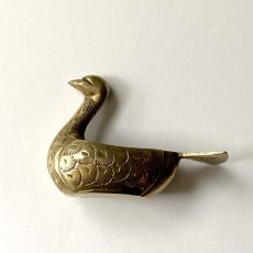 画像2: イギリス 真鍮製 白鳥小物入れ アンティークブラス brass 水鳥オーナメント 動物雑貨 (2)