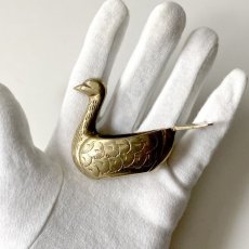 画像9: イギリス 真鍮製 白鳥小物入れ アンティークブラス brass 水鳥オーナメント 動物雑貨 (9)