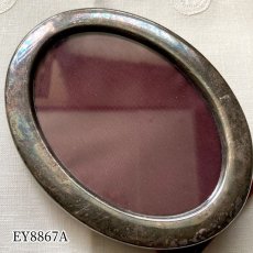 画像7: 在庫2 イギリス アンティーク ガラス フォトフレーム 楕円型 縦 約11.3cm 写真立て 額縁 (7)