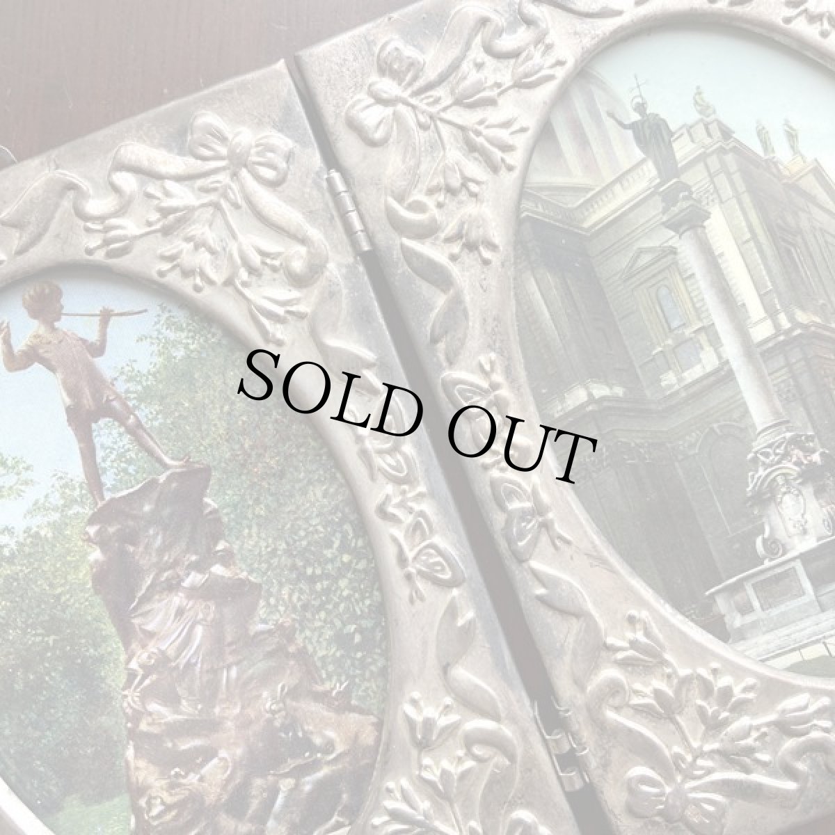 画像19: イギリス アンティーク ガラスフォトフレーム 2面写真立て LONDON 約16.0cm (19)