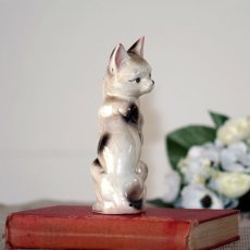 画像15: イギリス 陶器製シャムネコ置物 光沢のある猫オブジェ 陶器ねこフィギュリン (約 高さ18cm) (15)