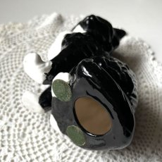 画像9: イギリス 陶器製黒猫置物 シックなクロネコオブジェ 陶器ねこフィギュリン 猫雑貨 (約 高さ13.8cm) (9)