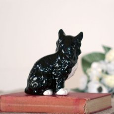 画像12: イギリス 陶器製黒猫置物 シックなクロネコオブジェ 陶器ねこフィギュリン 猫雑貨 (約 高さ13.8cm) (12)