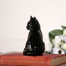 画像13: イギリス 陶器製黒猫置物 シックなクロネコオブジェ 陶器ねこフィギュリン 猫雑貨 (約 高さ13.8cm) (13)